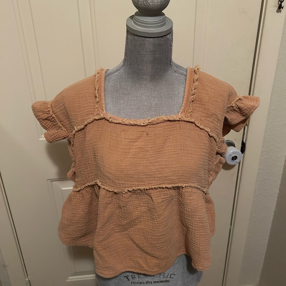 Blue B Boho Ruffle Top